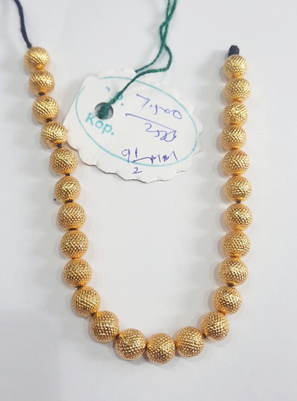 GOLD WAX FILLED SPOTTED TEXTURE BEADS 7.5 mm