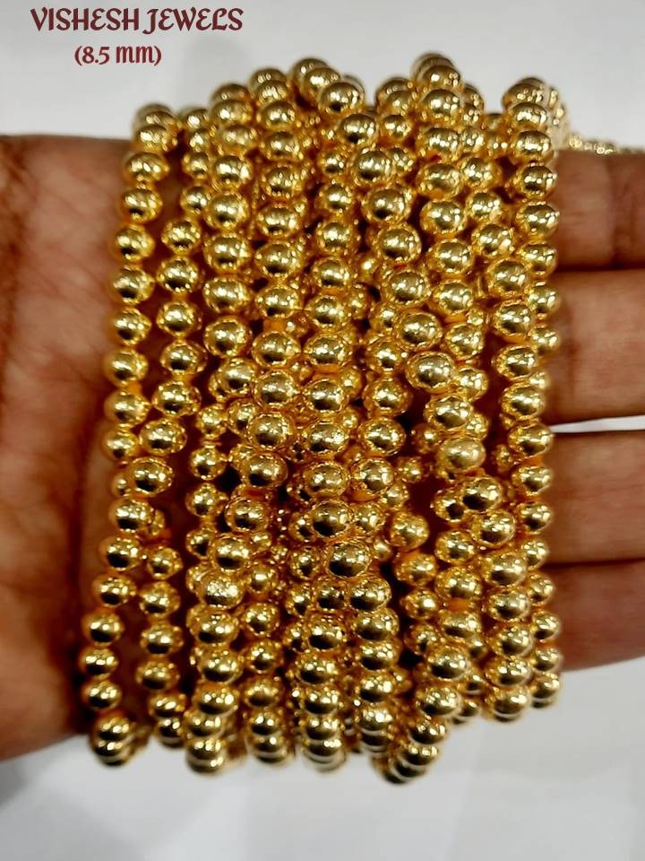 GOLD WAX FILLED BEADS 8.5mm