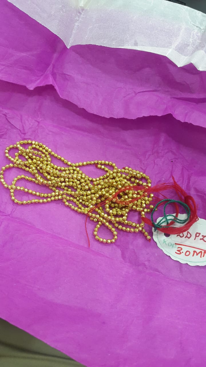 Gold Wax Filled Plain Beads   3.0mm