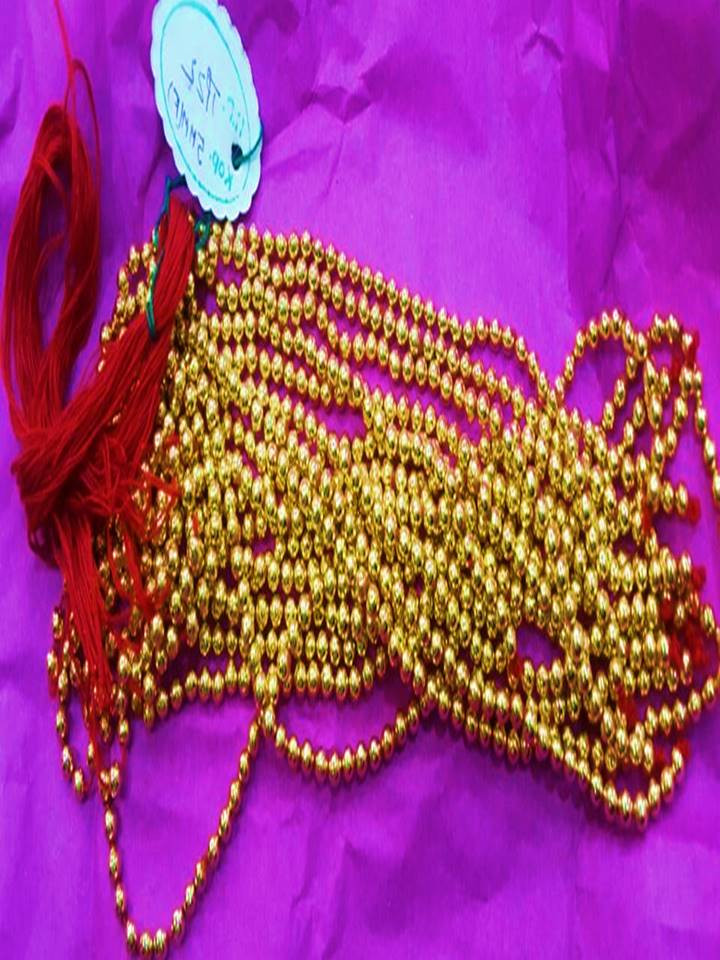 GOLD BEADS WAX FILLED     5.0mm